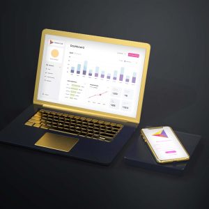 Free Gold Macbook and iPhone Mockup