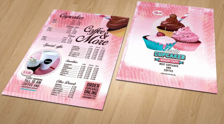 Cup Cake Menu