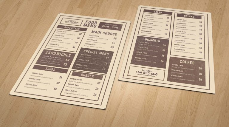 English Menu Design